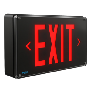 Black Fortezza Exit with red letters
